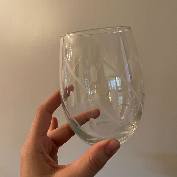 NWT 4pc Diamond Engraved Crystal Stemless Glassware - Picture 9 of 10